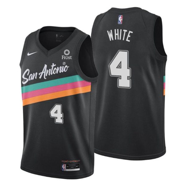 2020-21 San Antonio Spurs Trikot Swingman Derrick Weiß No. 4 City Schwarz