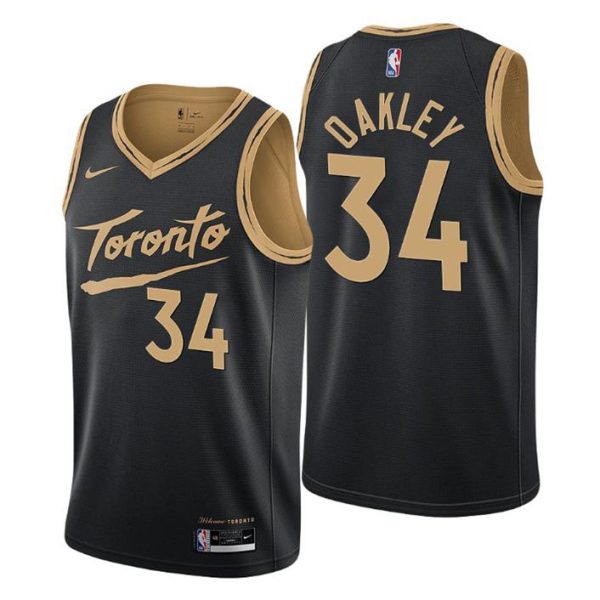 2020-21 Toronto Raptors Trikot Swingman Charles Oakley No. 34 City Schwarz