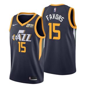 2020-21 Utah Jazz Trikot #15 Derrick Favors Schwarz Icon Edition