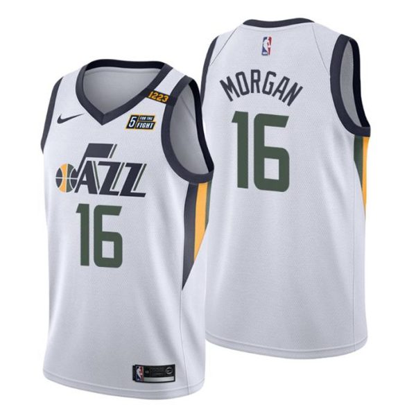 2020-21 Utah Jazz Trikot No. 16 Juwan Morgan Weiß Association Edition