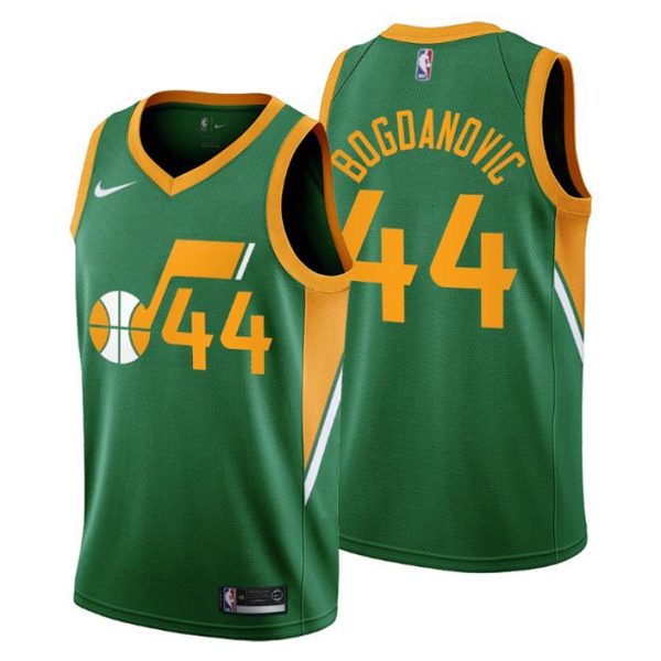 2020-21 Utah Jazz Trikot No.44 Bojan Bogdanovic Earned Edition Grün