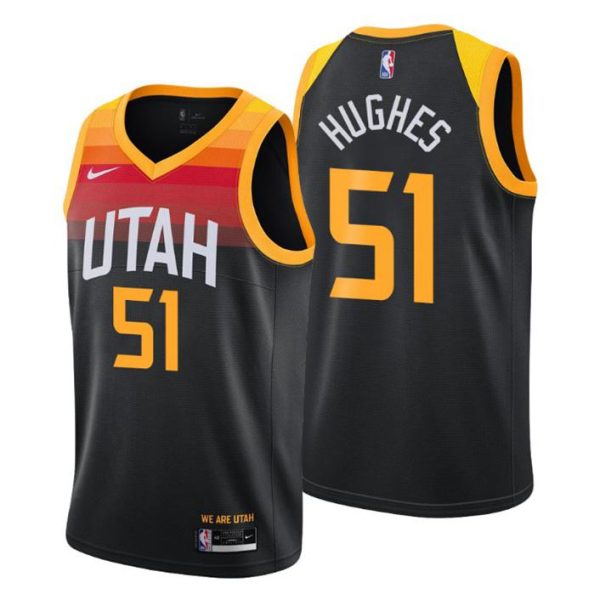 2020-21 Utah Jazz Trikot Swingman Elijah Hughes No. 33 City Edition Schwarz