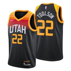 2020-21 Utah Jazz Trikot Swingman Jake Toolson No. 22 City Edition Schwarz