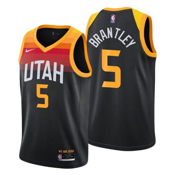 2020-21 Utah Jazz Trikot Swingman Jarrell Brantley No. 5 City Edition Schwarz