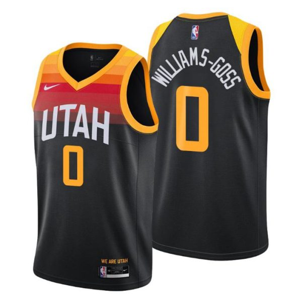 2020-21 Utah Jazz Trikot Swingman Nigel Williams-Goss No. 0 City Edition Schwarz