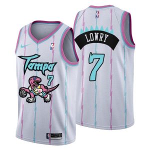 2021 Toronto Raptors Trikot Tampa City #7 Kyle Lowry Weiß