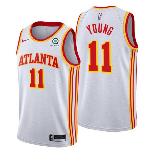 Atlanta Hawks Trikot #11 Trae Young 2020-21 Weiß Association Edition – Kinder