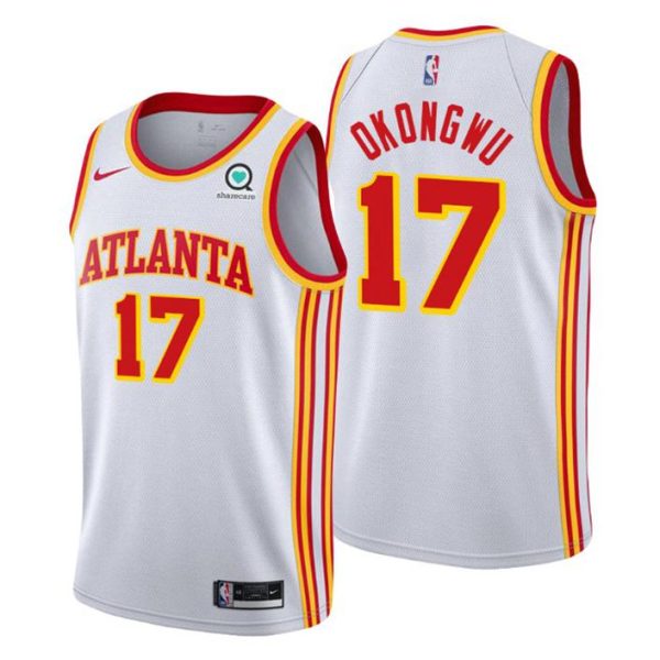 Atlanta Hawks Trikot #17 Onyeka Okongwu 2020-21 Weiß Association Edition – Kinder