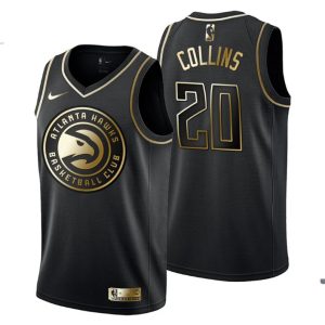 Atlanta Hawks Trikot #20 John Collins Golden Edition Schwarz Fashion – Herren