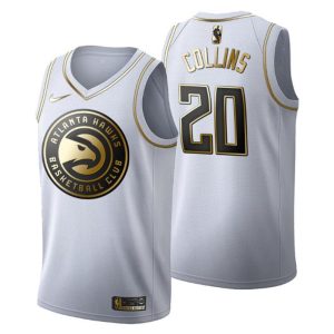 Atlanta Hawks Trikot #20 John Collins Golden Edition Weiß Fashion – Herren