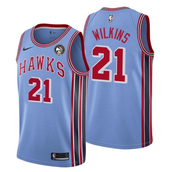 Atlanta Hawks Trikot #21 Dominique Wilkins 50th Anniversary Classic Blau Swingman – Herren