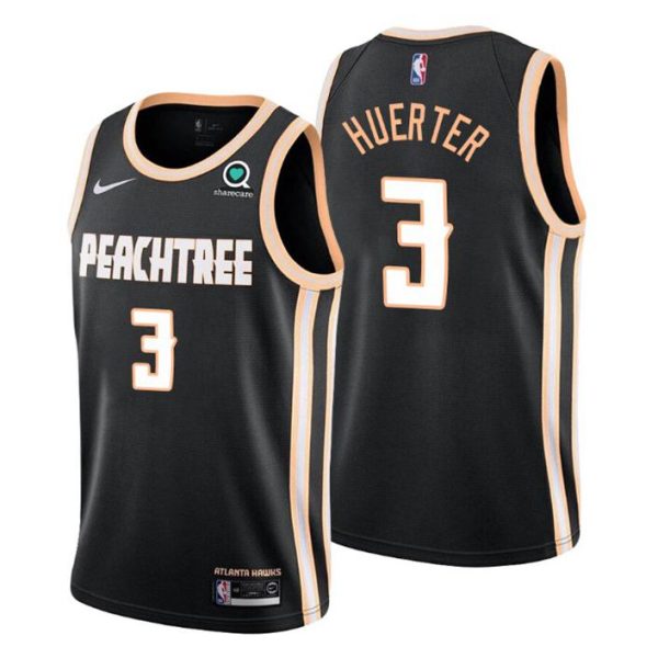 Atlanta Hawks Trikot #3 Kevin Huerter 2019-20 City Schwarz Swingman – Herren