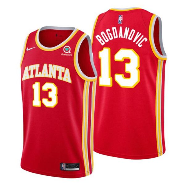 Atlanta Hawks Trikot Bogdan Bogdanovic #13 2020-21 Rot Icon Edition – Herren