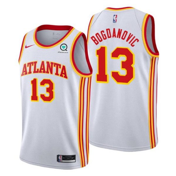 Atlanta Hawks Trikot Bogdan Bogdanovic #13 2020-21 Weiß Association Edition – Herren