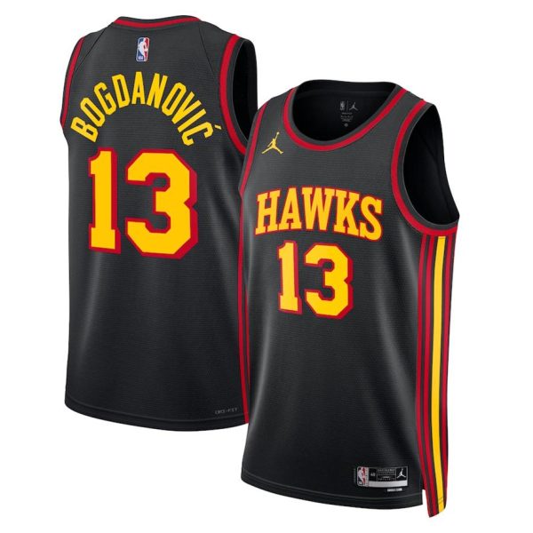 Atlanta Hawks Trikot Bogdan Bogdanovic 13 Jordan Statement Edition Swingman Schwarz