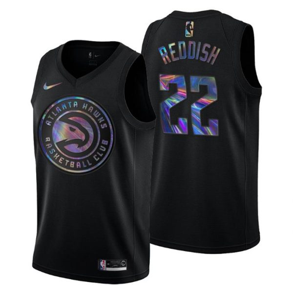 Atlanta Hawks Trikot Cam Reddish #22 Iridescent Holographic Schwarz – Herren