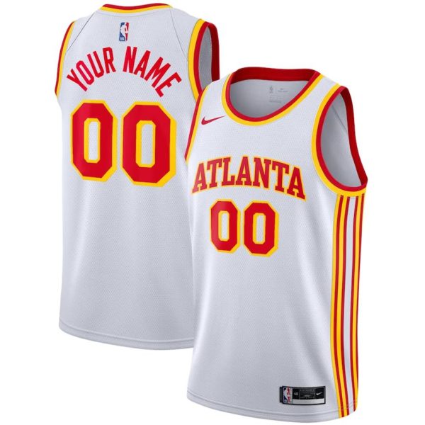 Atlanta Hawks Trikot Nike Association Edition Swingman – Weiß – Benutzerdefinierte – Kinder