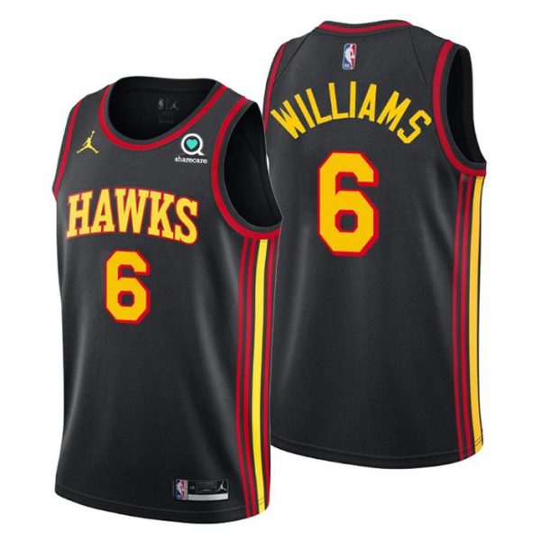 Atlanta Hawks Trikot Statement Edition #6 Lou Williams Schwarz – Herren