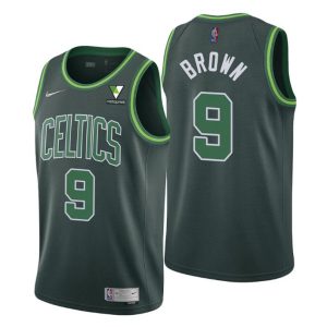 Boston Celtics Trikot Earned Edition #9 Moses Braun Grün Swingman – Herren