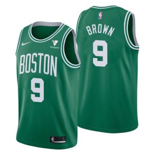 Boston Celtics Trikot Icon Edition #9 Moses Braun Grün Swingman – Herren