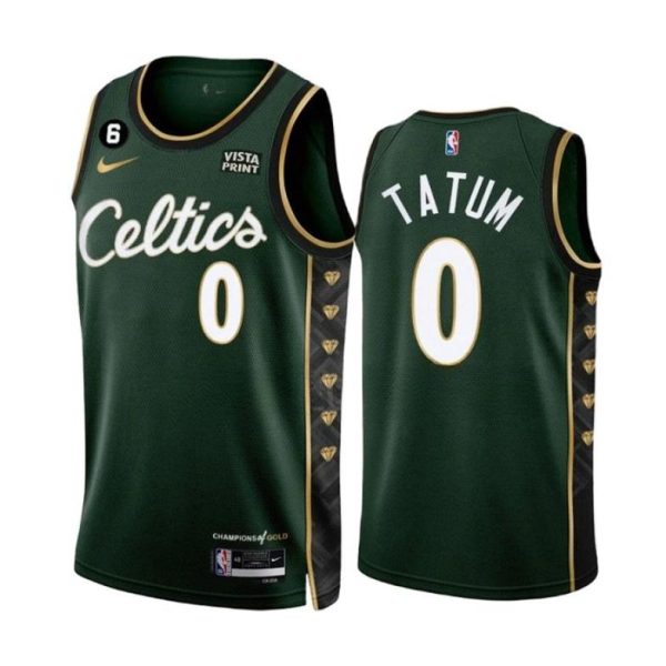 Boston Celtics Trikot Nike Jayson Tatum 0 Grün Version City Edition 2022-23 Swingman Kinder