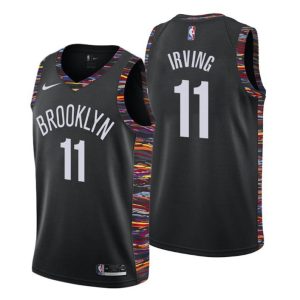 Brooklyn Nets Trikot #11 Kyrie Irving City Schwarz 2019-20 Swingman – Herren