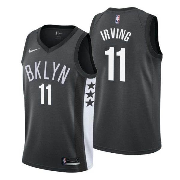 Brooklyn Nets Trikot #11 Kyrie Irving Statement Schwarz 2019-20 Swingman – Herren