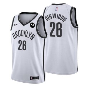 Brooklyn Nets Trikot #26 Spencer Dinwiddie Swingman Weiß Association Edition 2021
