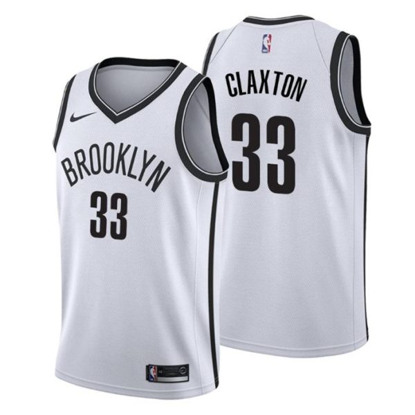 Brooklyn Nets Trikot #33 Nicolas Claxton Association Weiß 2019-20 Swingman – Herren