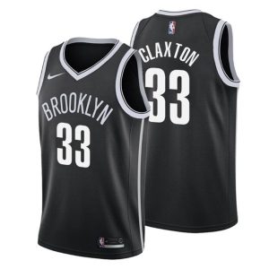 Brooklyn Nets Trikot #33 Nicolas Claxton Icon Schwarz 2019-20 Swingman – Herren