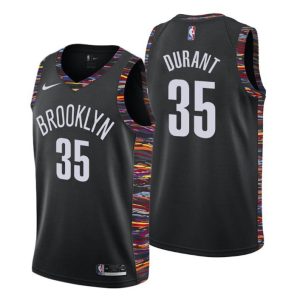 Brooklyn Nets Trikot #35 Kevin Durant City Schwarz 2019-20 Swingman – Herren