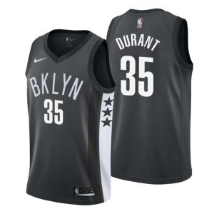 Brooklyn Nets Trikot #35 Kevin Durant Statement Schwarz 2019-20 Swingman – Herren