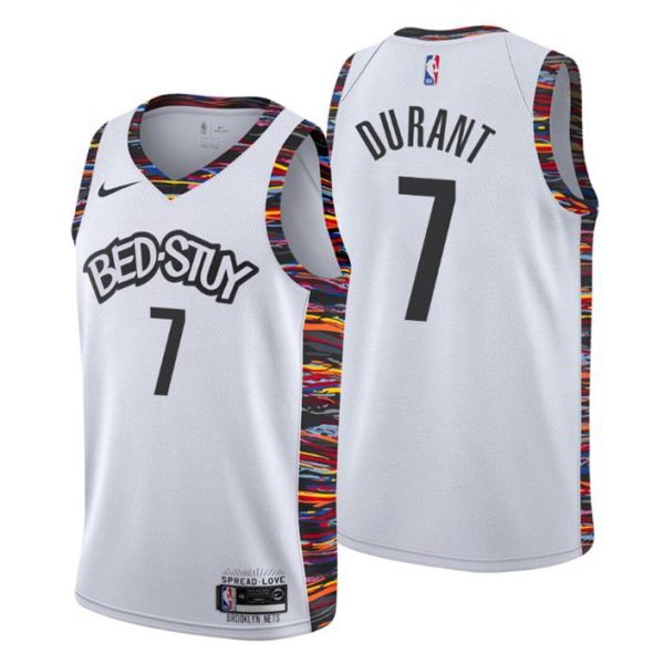 Brooklyn Nets Trikot #7 Kevin Durant City Weiß Swingman – Herren