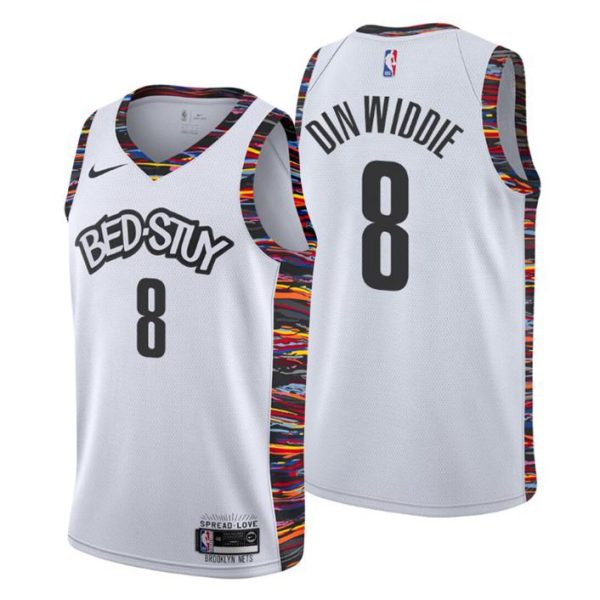 Brooklyn Nets Trikot #8 Spencer Dinwiddie City Weiß 2019-20 Swingman – Herren