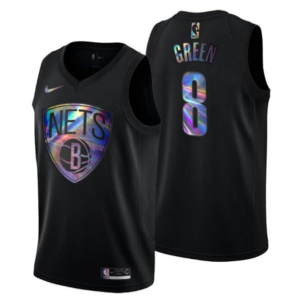 Brooklyn Nets Trikot Jeff Grün #8 Iridescent Holographic Schwarz