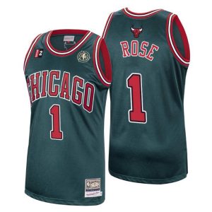 Chicago Bulls Trikot Herren Derrick Rose Hardwood Classics #1 Authentic Grün