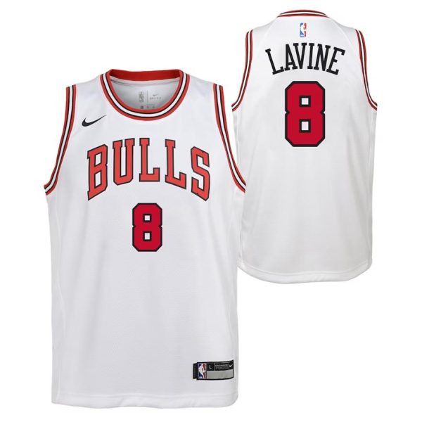 Chicago Bulls Trikot Nike Association Edition Swingman – Weiß – Zach Lavine – Kinder