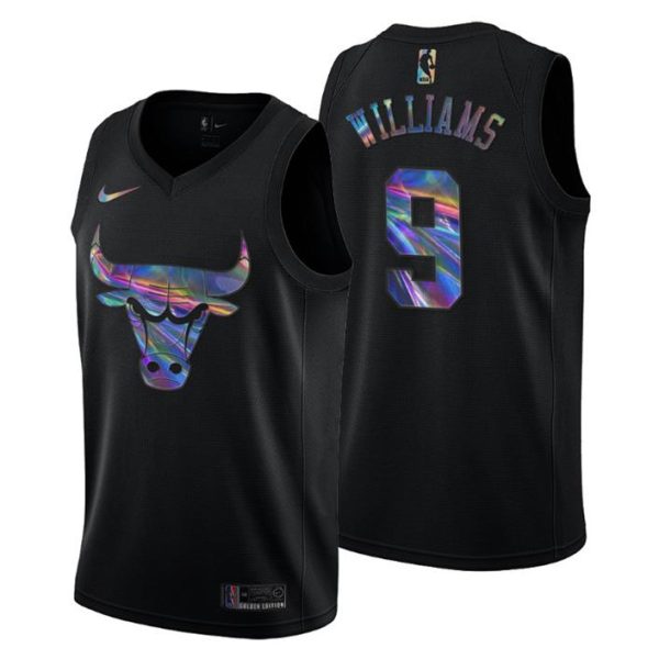 Chicago Bulls Trikot Patrick Williams #9 Iridescent Holographic Schwarz