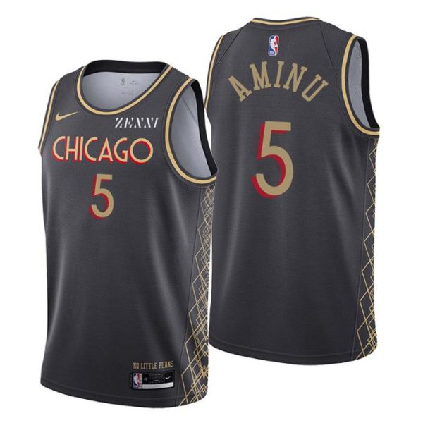 City Edition #5 Al-Farouq Aminu Swingman Schwarz Chicago Bulls Trikot