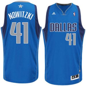 Dallas Mavericks Trikot #41 Dirk Nowitzki Revolution 30 Swingman Blau