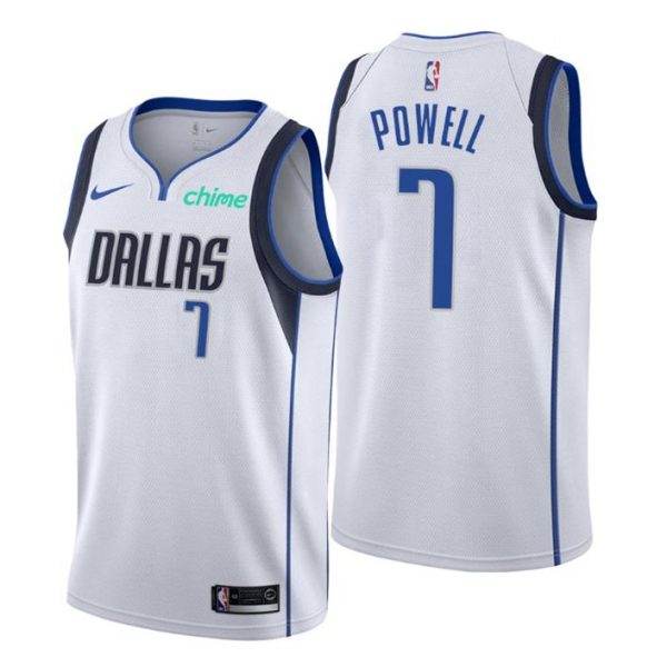 Dallas Mavericks Trikot #7 Dwight Powell Swingman Weiß Association Edition 2021