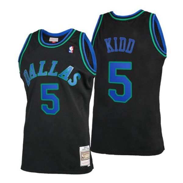 Dallas Mavericks Trikot Jason Kidd #5 Mitchell & Ness Schwarz 1994-95 Hardwood Classics Reload 2.0