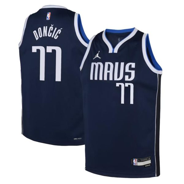 Dallas Mavericks Trikot Jordan Statement Edition Swingman 22 – Navy – Luka Doncic – Kinder