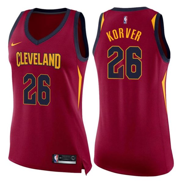 Damen Cleveland Cavaliers Trikot #26 Kyle Korver Icon Wine Swingman