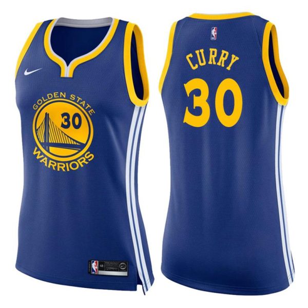 Damen Golden State Warriors Trikot #30 Stephen Curry Icon Royal Swingman