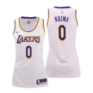 Damen Los Angeles Lakers Trikot #0 Kyle Kuzma Association Weiß Swingman