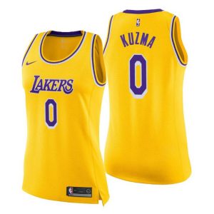 Damen Los Angeles Lakers Trikot #0 Kyle Kuzma Icon Gold Swingman