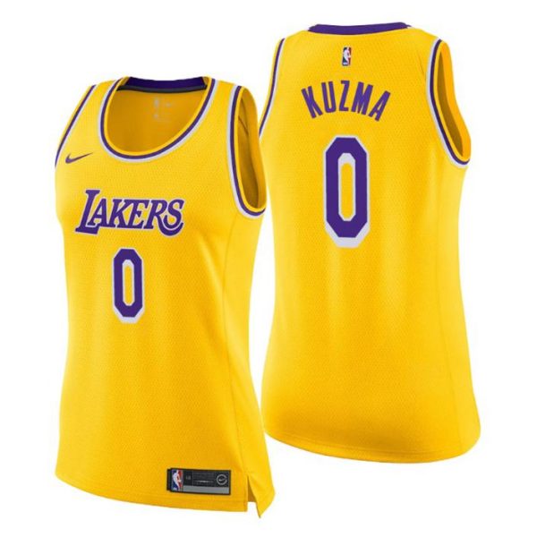 Damen Los Angeles Lakers Trikot #0 Kyle Kuzma Icon Gold Swingman