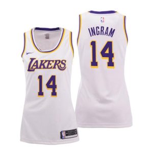 Damen Los Angeles Lakers Trikot #14 Brandon Ingram Association Weiß Swingman