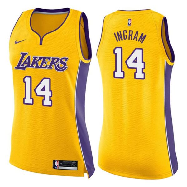 Damen Los Angeles Lakers Trikot #14 Brandon Ingram Icon Gold Swingman